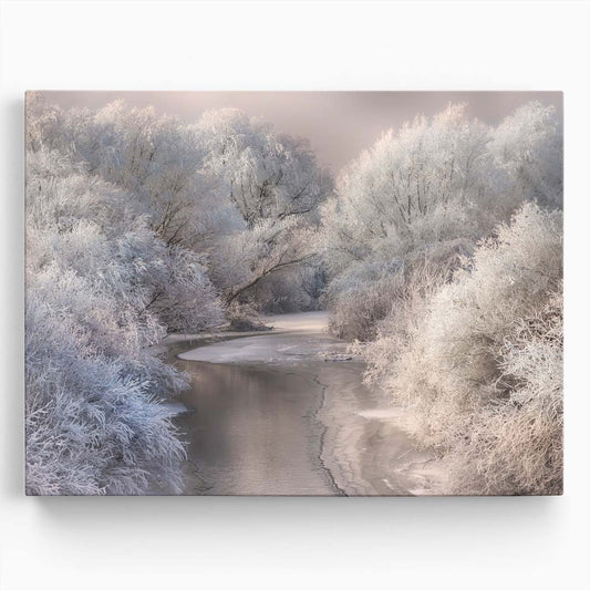 Frozen Winter Wonderland Snowy Transylvania Forest Photography Wall Art by Luxuriance Designs. Made in USA.