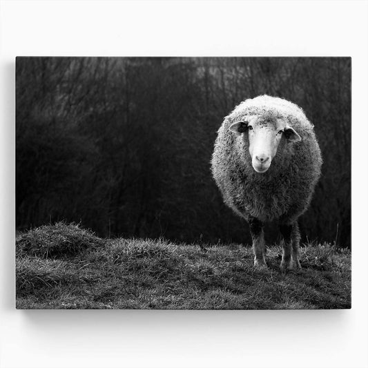 Pastoral Sheep in Monochrome Field Farmhouse Wall Art by Luxuriance Designs. Made in USA.
