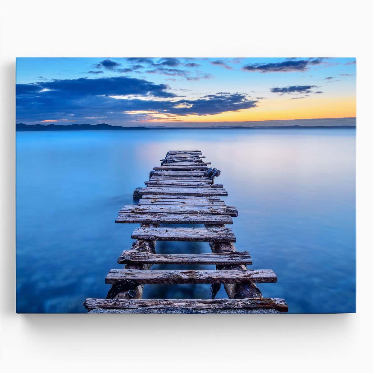 Serene Zadar Pier Seascape Tranquil Ocean Wall Art by Luxuriance Designs. Made in USA.