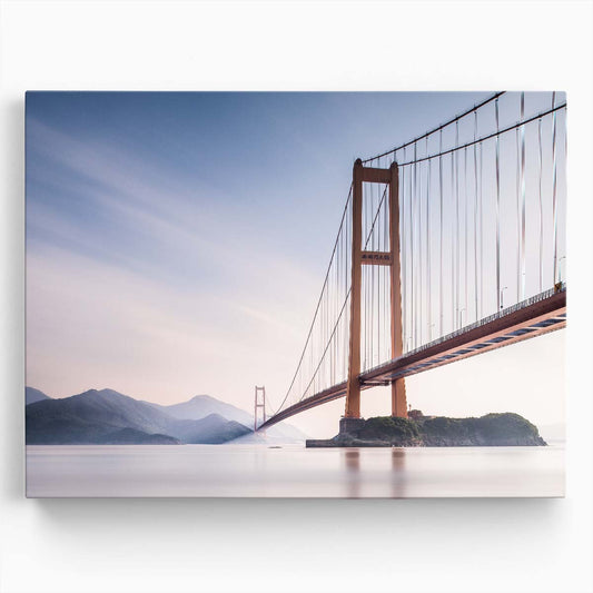 Misty Xihou Bridge & Moon Bay China Seascape Wall Art by Luxuriance Designs. Made in USA.