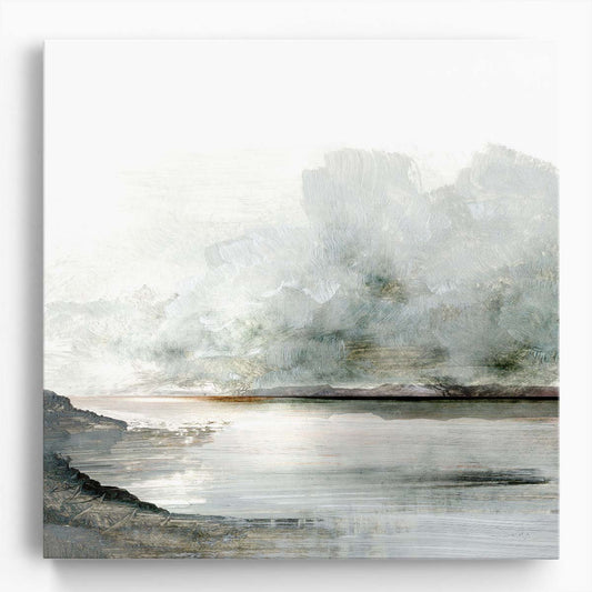 Abstract Tranquil Lakescape Ebb & Flow Watercolor Wall Art by Luxuriance Designs. Made in USA.