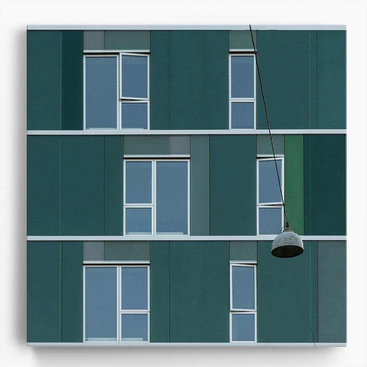 Minimalist Abstract Architecture & Street Lamp Wall Art by Luxuriance Designs. Made in USA.