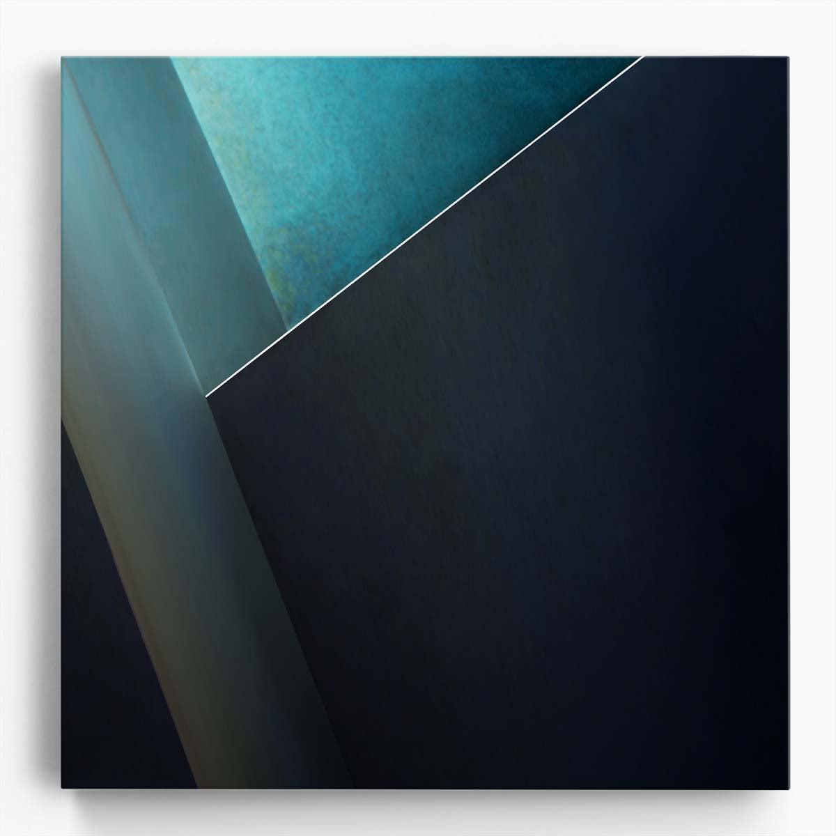 Abstract Teal Geometric Lines Minimalist Photography Wall Art by Luxuriance Designs. Made in USA.