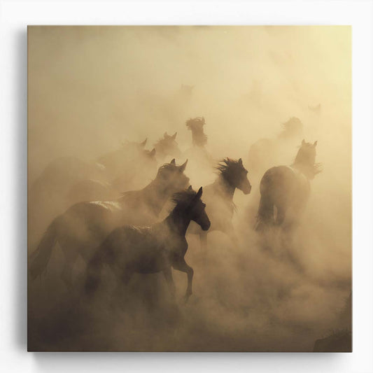 Captivating Cappadocia Horse Migration SepiaToned Wall Art Photography by Luxuriance Designs. Made in USA.