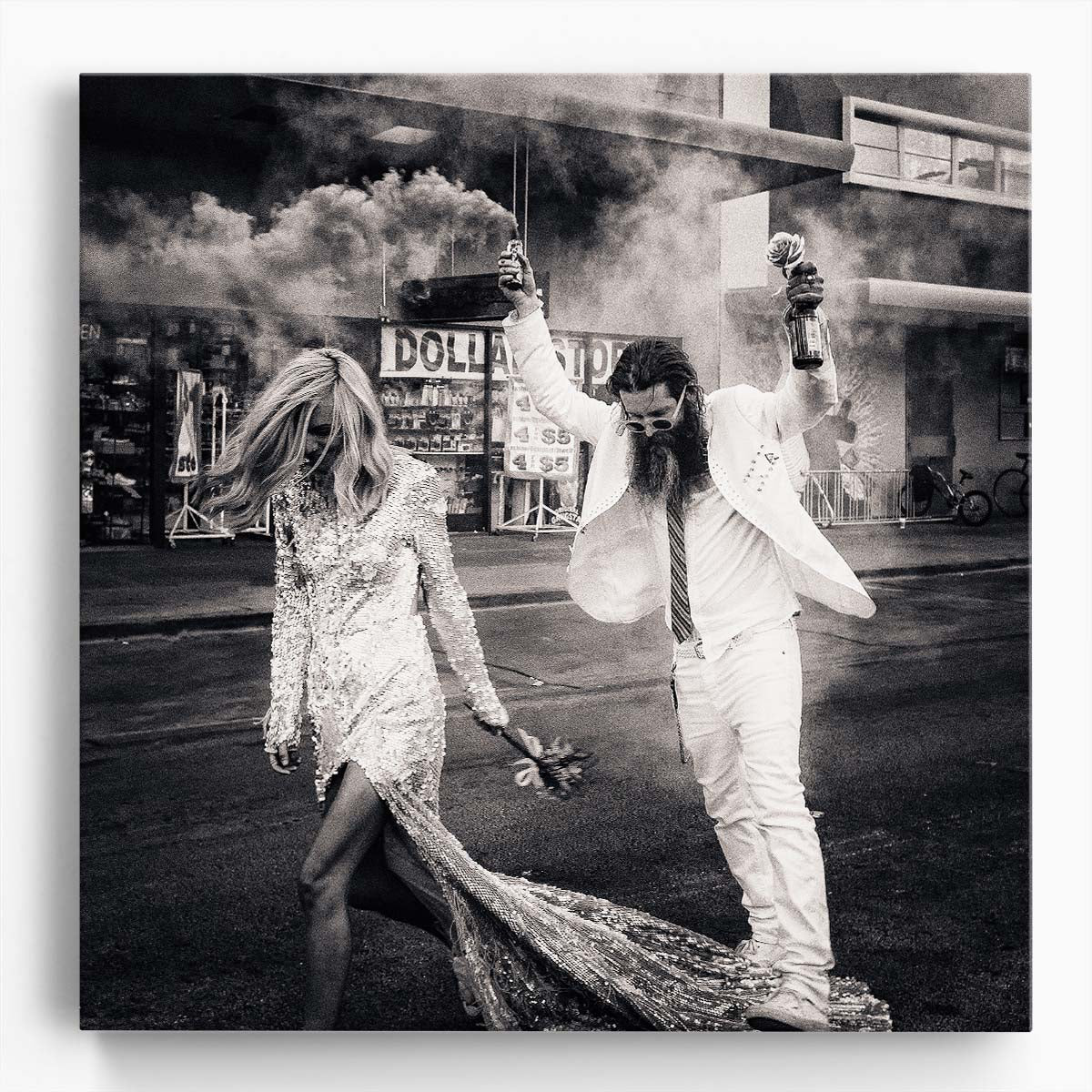 Enchanting Las Vegas Wedding Street Photography Wall Art by Luxuriance Designs. Made in USA.
