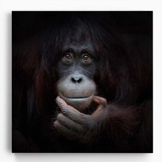 Orangutan Bliss Portrait Reflective Ape Photographic Wall Art by Luxuriance Designs. Made in USA.
