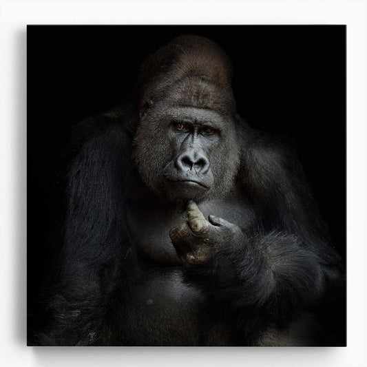 Captivating Silverback Gorilla Portrait Photography Wall Art by Luxuriance Designs. Made in USA.