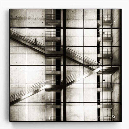 Iconic Berlin Stairway Cityscape Sepia Architectural Photography Wall Art by Luxuriance Designs. Made in USA.