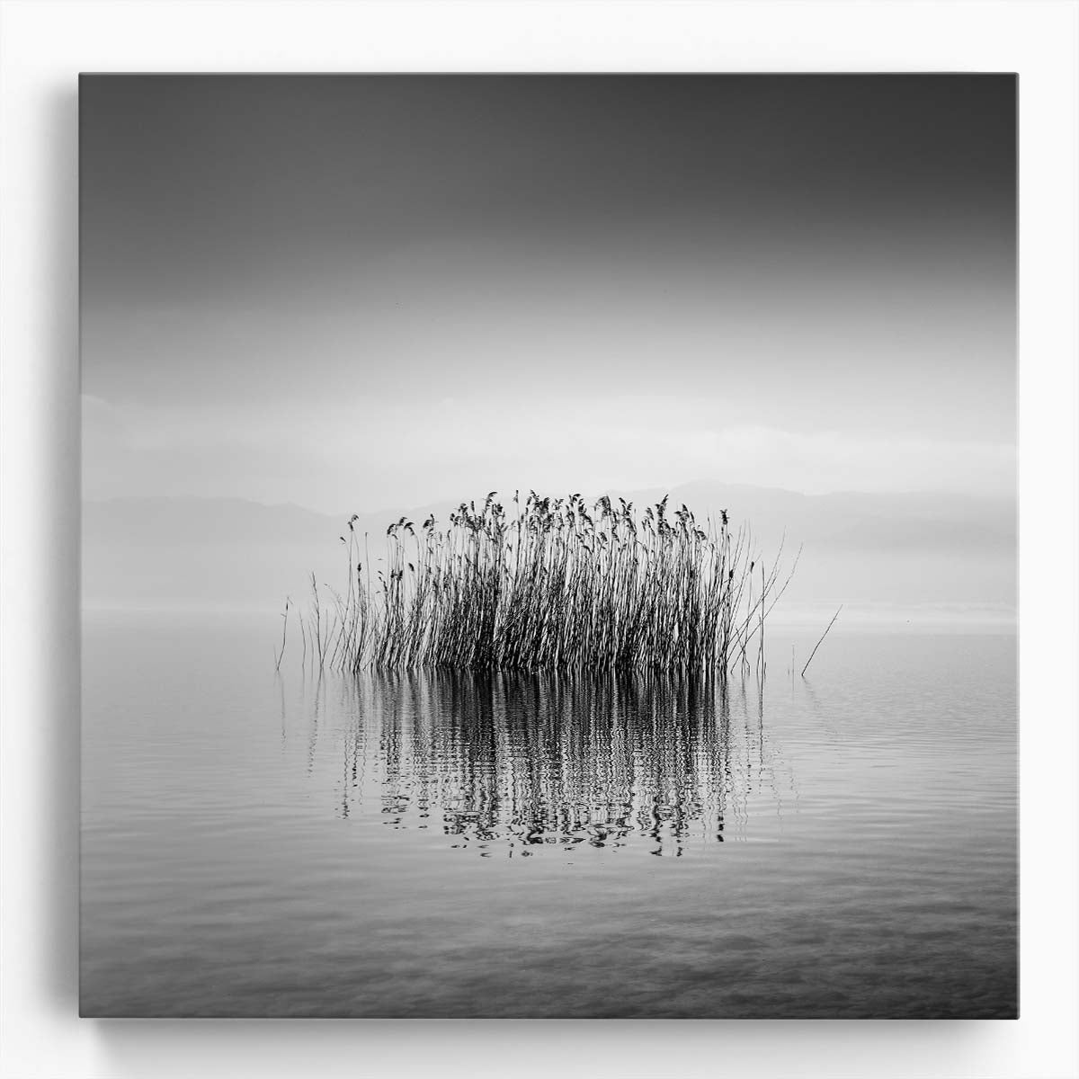 Foggy Lake Volvi, Greece Minimalist Landscape Photography Wall Art by Luxuriance Designs. Made in USA.