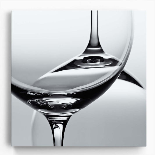 Monochrome Photography Duo of Abstract Wine Glasses Wall Art by Luxuriance Designs. Made in USA.