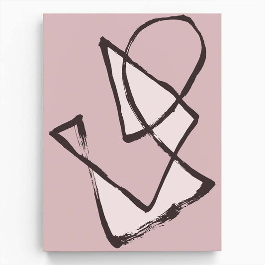 Colourful Abstract Pink Line Art Illustration Wall Decor by Luxuriance Designs, made in USA