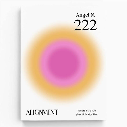 Colorful Angel Number 222 Illustration Positive Energy Manifestation Poster by Luxuriance Designs, made in USA