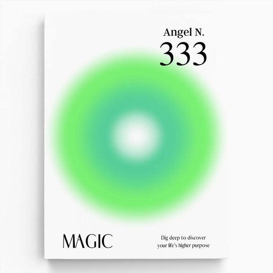Colorful Angel Number 333 Illustration - Inspirational Manifestation Poster by Luxuriance Designs, made in USA