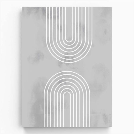 Mid-Century Geometric Arch Illustration in Monochrome Abstract Art by Luxuriance Designs, made in USA