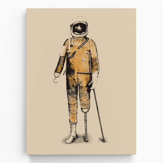 Minimalistic Space Astronaut Art Poster, Astropirate by Florent Bodart by Luxuriance Designs, made in USA