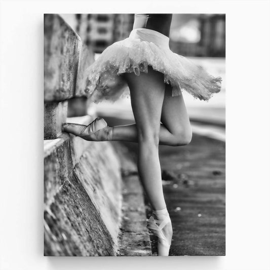 Urban Street Ballet Photography Monochrome Ballerina Dancer Pose by Luxuriance Designs, made in USA