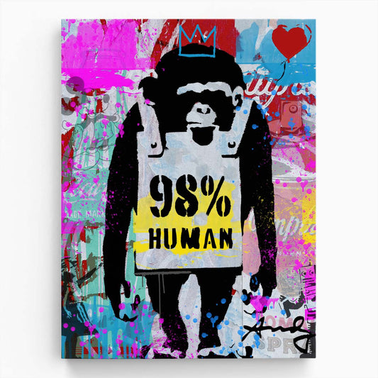Banksy 98% Human Graffiti Wall Art by Luxuriance Designs. Made in USA.