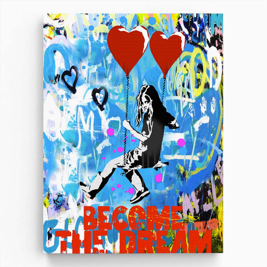 Banksy Become The Dream Graffiti Wall Art by Luxuriance Designs. Made in USA.