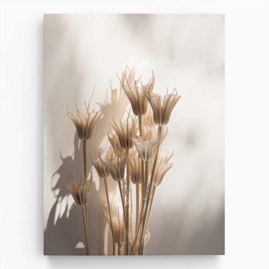 Beige Boho Floral Macro Photography Art, Mareike Bohmer by Luxuriance Designs, made in USA