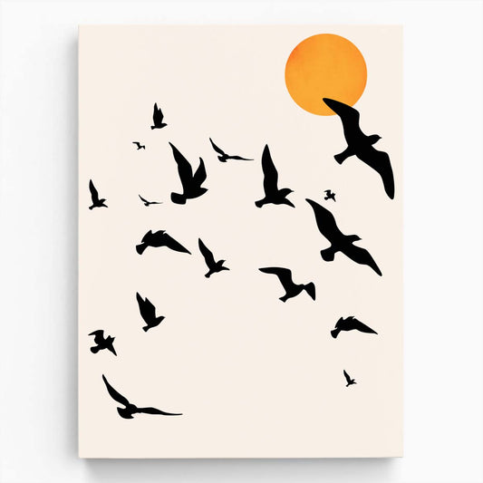 Bright Kubistika Bird Silhouette Illustration, Flying Wildlife Art by Luxuriance Designs, made in USA