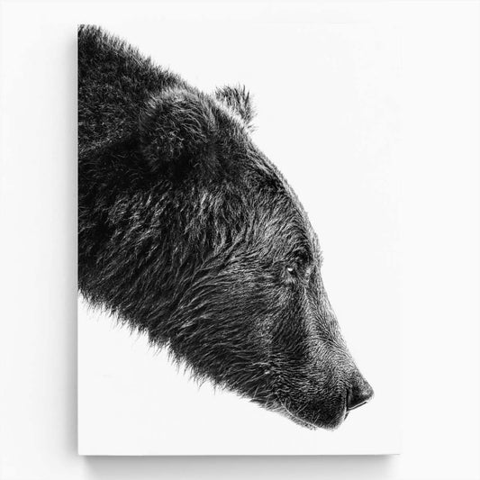Katmai National Park Nature Bear Photography - Monochrome Portrait by Luxuriance Designs, made in USA