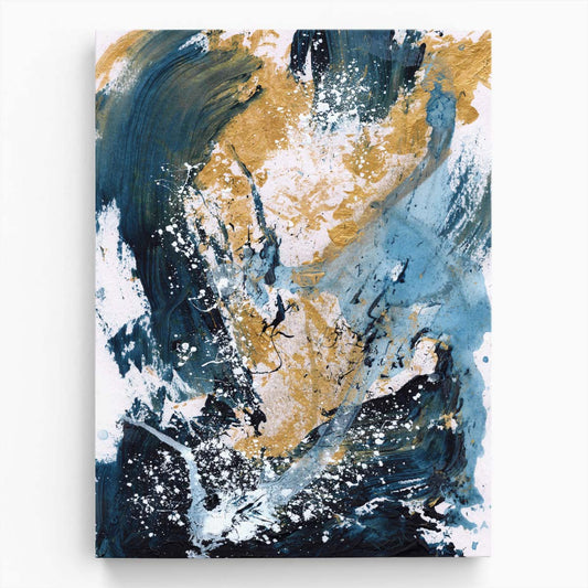 Dan Hobday's Contemporary Golden Blue Abstract Illustration Art by Luxuriance Designs, made in USA