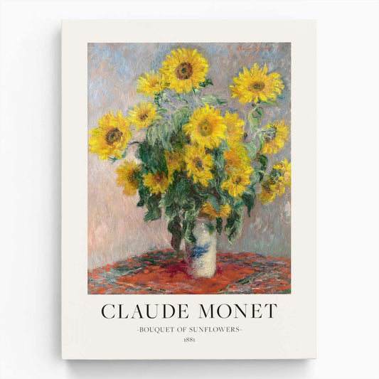 Claude Monet's Masterpiece Bouquet of Sunflowers Oil Painting Poster by Luxuriance Designs, made in USA