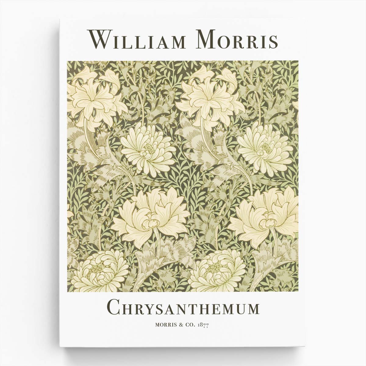 Vintage William Morris Chrysanthemum Botanical Illustration Wall Art Poster by Luxuriance Designs, made in USA