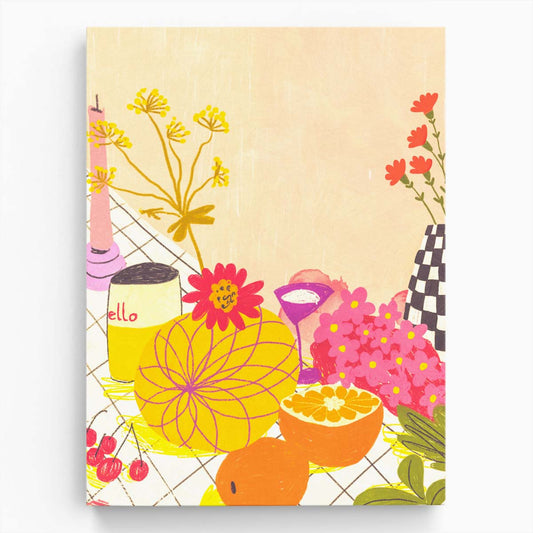 Colorful Citrus & Floral Still Life Illustration by Gigi Rosado by Luxuriance Designs, made in USA