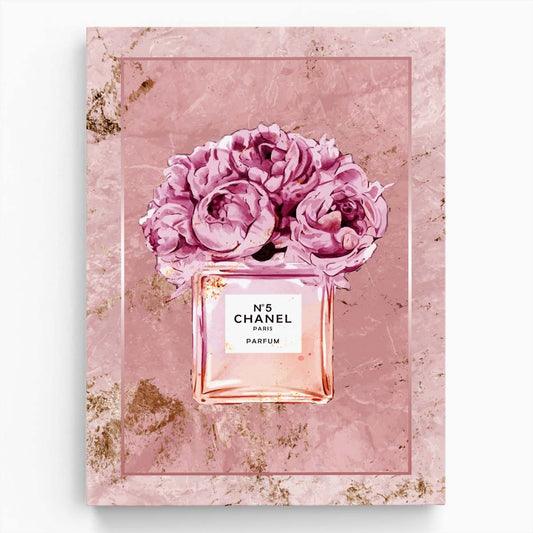 Coco Chanel N5 Perfume Pink Marble Wall Art by Luxuriance Designs. Made in USA.