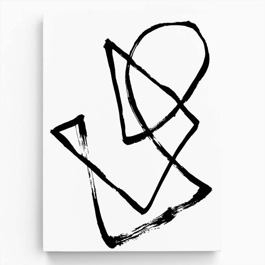 Abstract Geometric Line Art Illustration in Black and White by Luxuriance Designs, made in USA