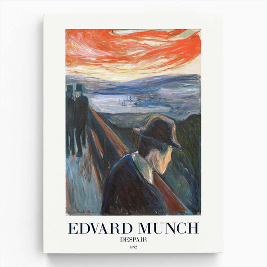 1892 Despair Illustration by Master Artist Edvard Munch Acrylic Painting Poster by Luxuriance Designs, made in USA