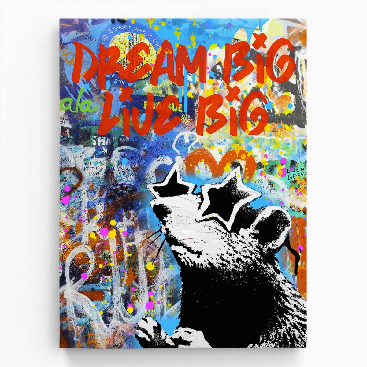 Dream Big Live Big Graffiti Wall Art by Luxuriance Designs. Made in USA.