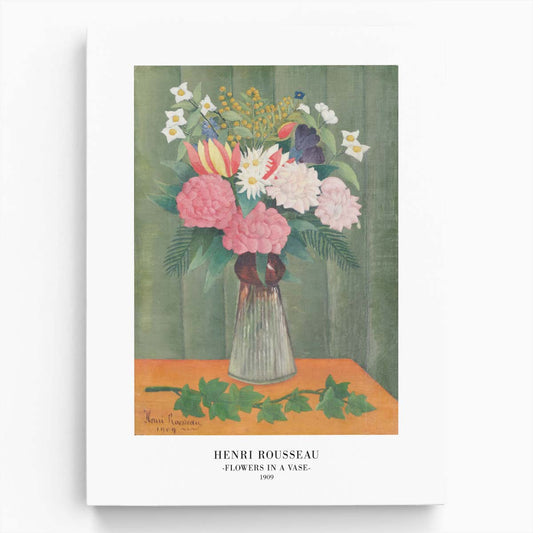 Floral Masterpiece 'Flowers in a Vase' by Henri Rousseau, Acrylic Illustration Poster by Luxuriance Designs, made in USA