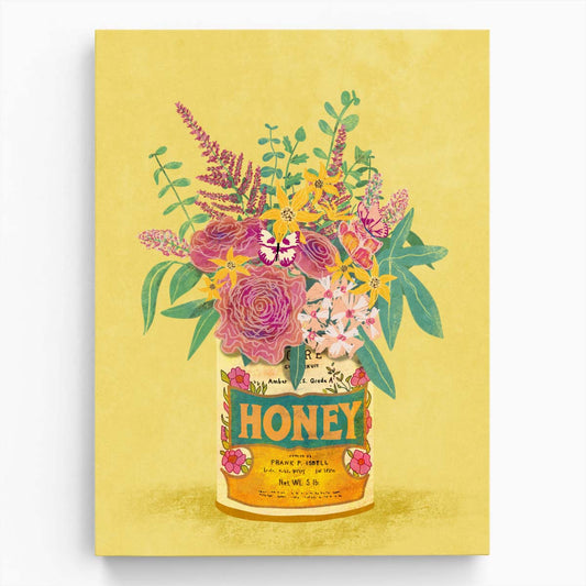 Vintage Botanical Illustration of Flowers in Honey Can by Raissa Oltmanns by Luxuriance Designs, made in USA