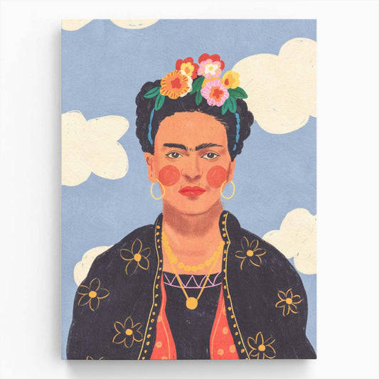 Frida Kahlo Colorful Illustration, Figurative Portrait by Gigi Rosado by Luxuriance Designs, made in USA
