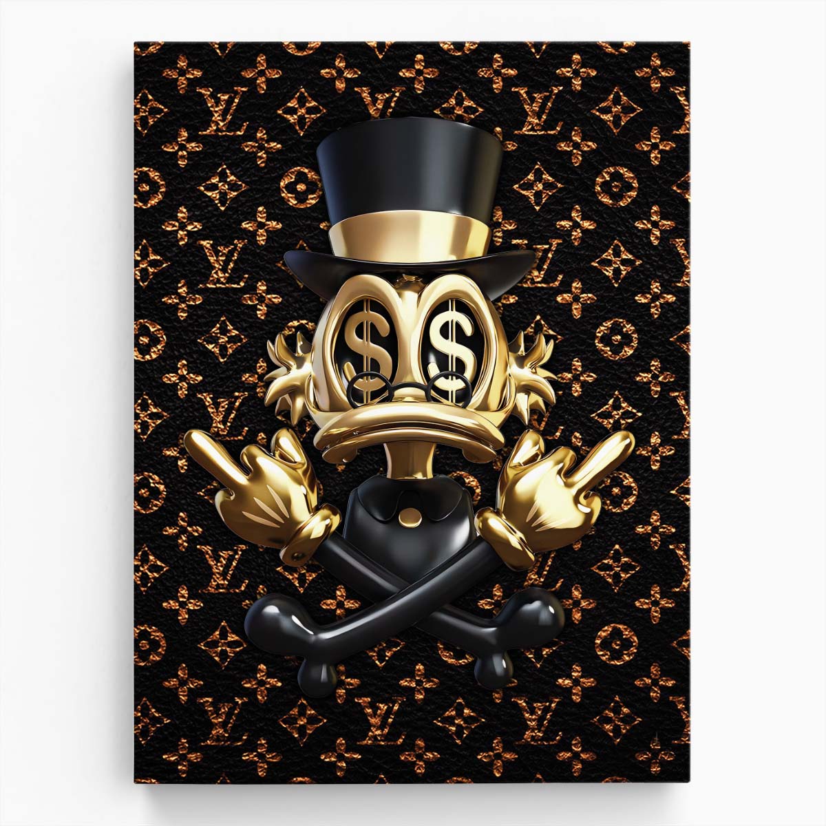 Gold Scrooge McDuck Wall Art by Luxuriance Designs. Made in USA.