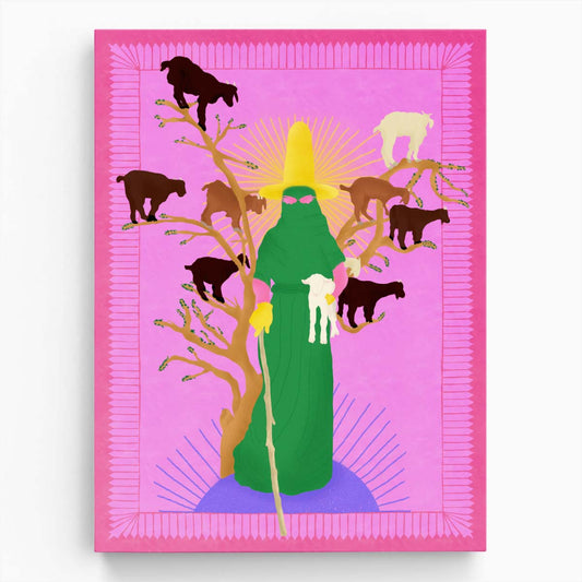 Colorful Feminist Humor Illustration, Holy Woman Herder Art Print by Luxuriance Designs, made in USA