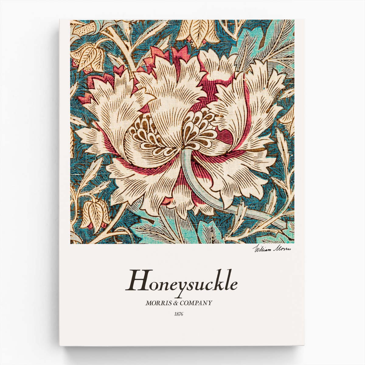 Vintage William Morris Honeysuckle Floral Illustration Wall Art Poster by Luxuriance Designs, made in USA