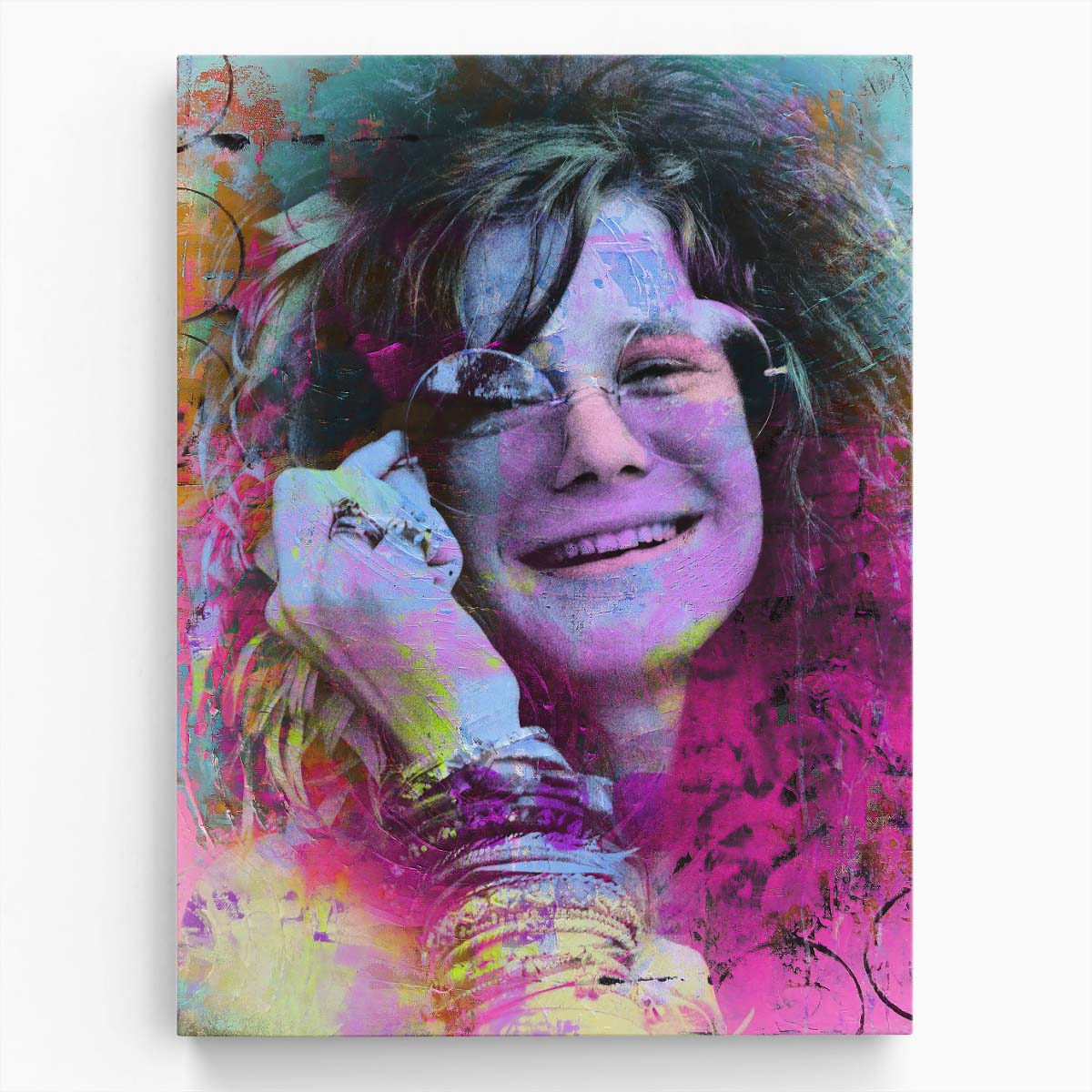 Janis Joplin Circles Graffiti Wall Art by Luxuriance Designs. Made in USA.