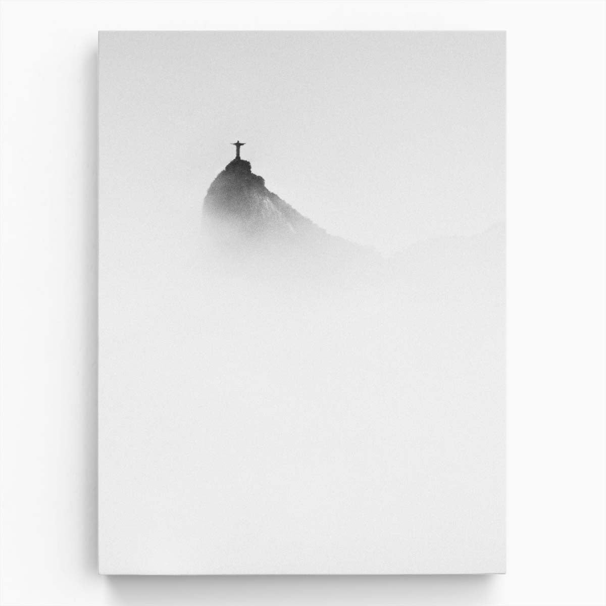 Monochrome Holy Christ Statue Landscape Photography, Rio De Janeiro by Luxuriance Designs, made in USA