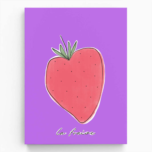 La Fraise Strawberry Illustration, French Kitchen Abstract Art by Luxuriance Designs, made in USA