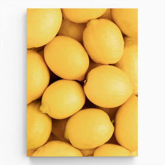 Abstract Lemon Pattern Photography - Yellow Citrus Still Life Kitchen Art by Luxuriance Designs, made in USA