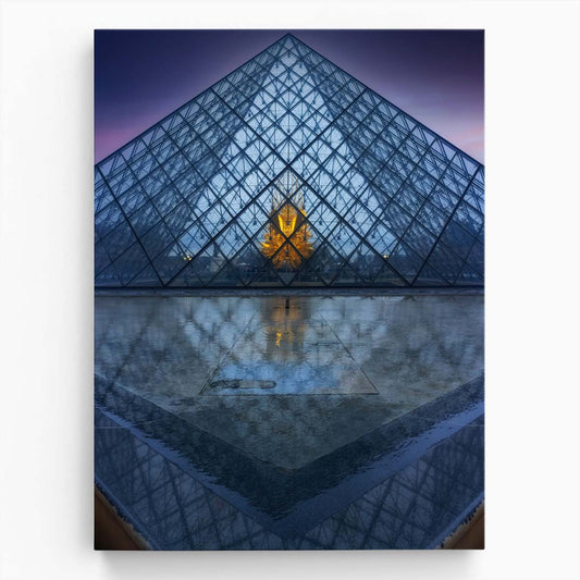 Iconic Louvre Pyramid Paris Photography Abstract Geometric Travel Artwork by Luxuriance Designs, made in USA