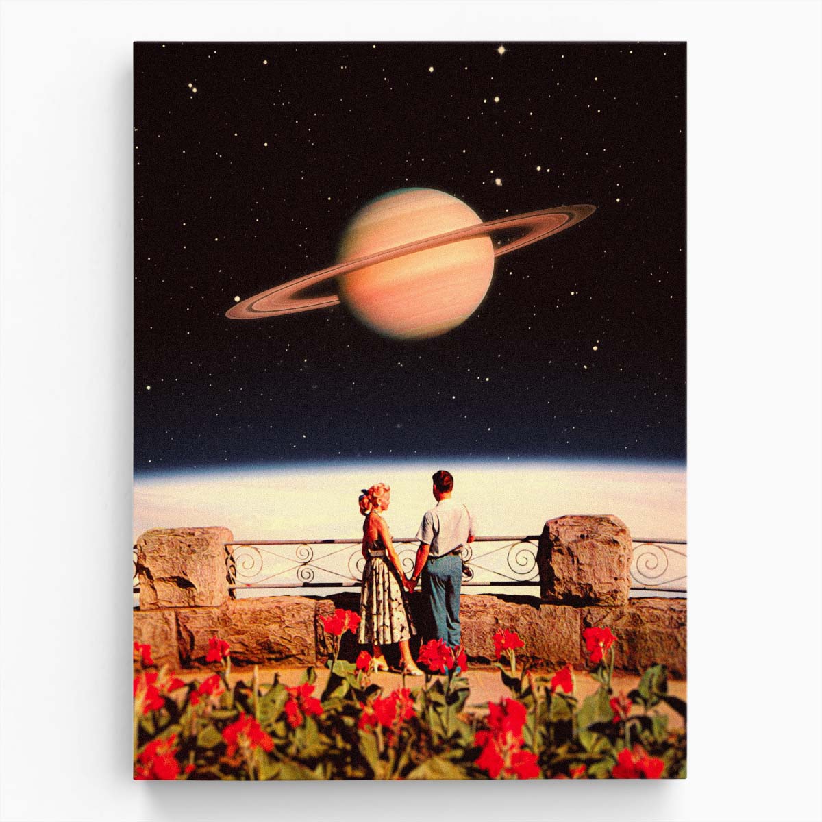 Romantic Space Adventure Digital Collage Art by Taudalpoi by Luxuriance Designs, made in USA