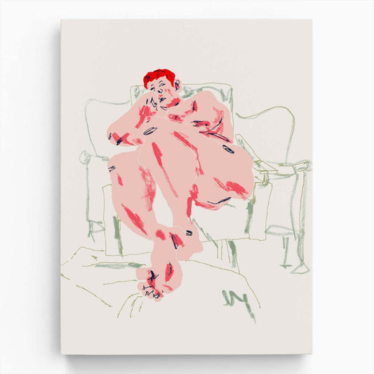 Francesco Gulina's Nude Model Chair Illustration Artwork by Luxuriance Designs, made in USA