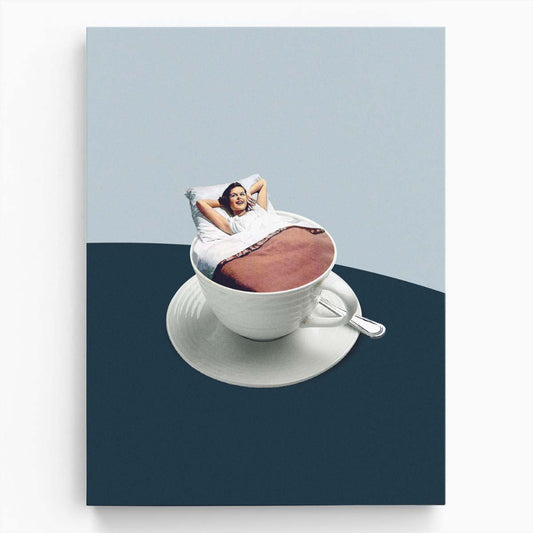 Mid-Century Illustration Wall Art, Morning Rituals with Woman & Coffee by Luxuriance Designs, made in USA