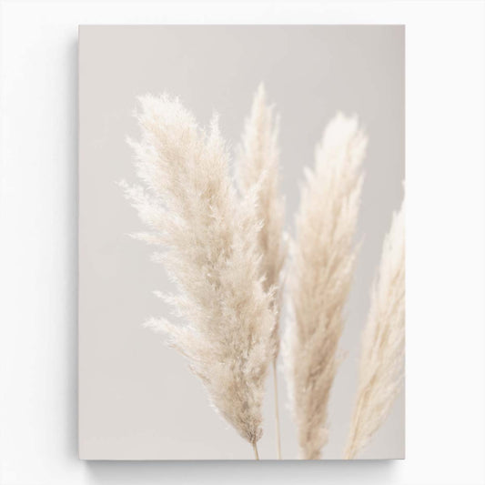Minimalistic Beige Pampas Grass Botanical Photography Wall Art by Luxuriance Designs, made in USA