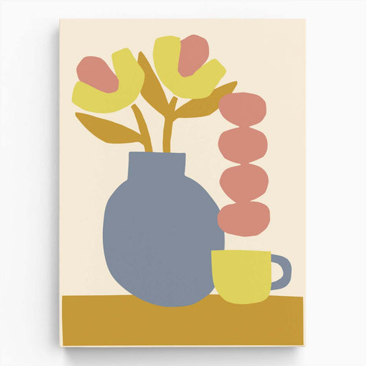 Pastel Floral Vase Illustration Wall Art by Margaux Fugier by Luxuriance Designs, made in USA