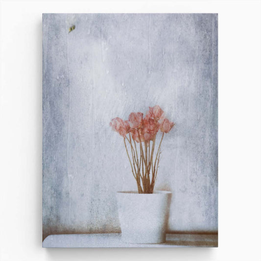 Soft Botanical Photography Painterly Pink Floral Still Life in Vase by Luxuriance Designs, made in USA